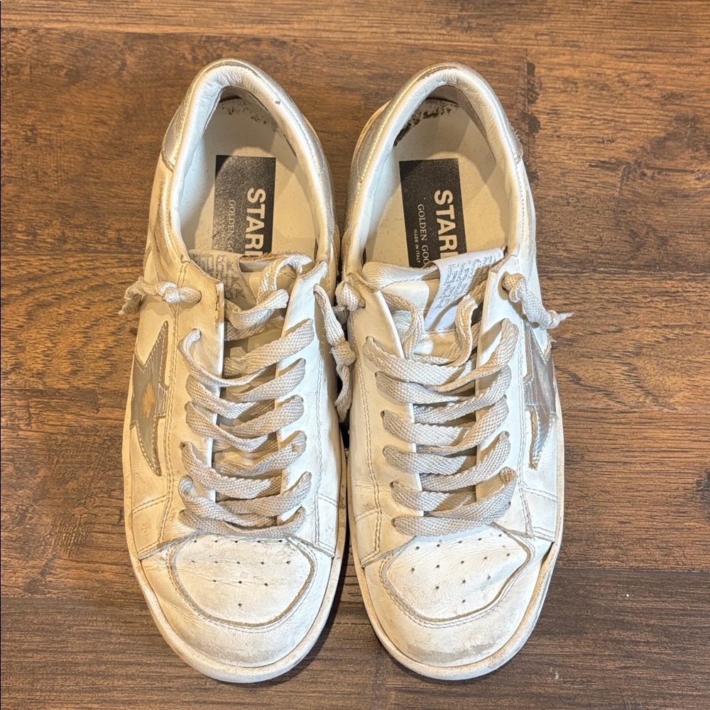 Golden goose *authentic* Star White Sneakers with Gray Accents. Size 37